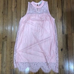 {Chance or Fate} Pink Lace Sleeveless Dress